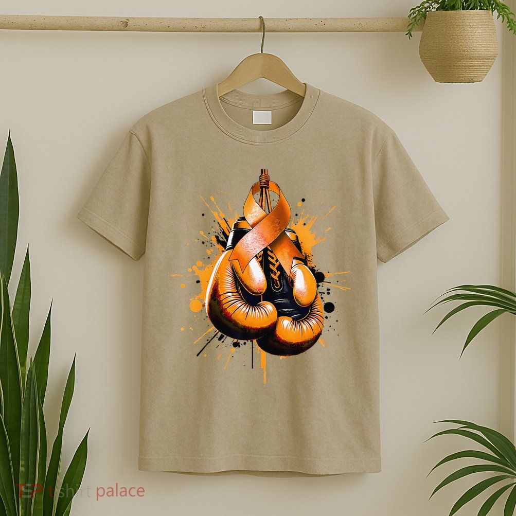 Boxing Glove Orange Ribbon Multiple Sclerosis Awareness T-Shirt