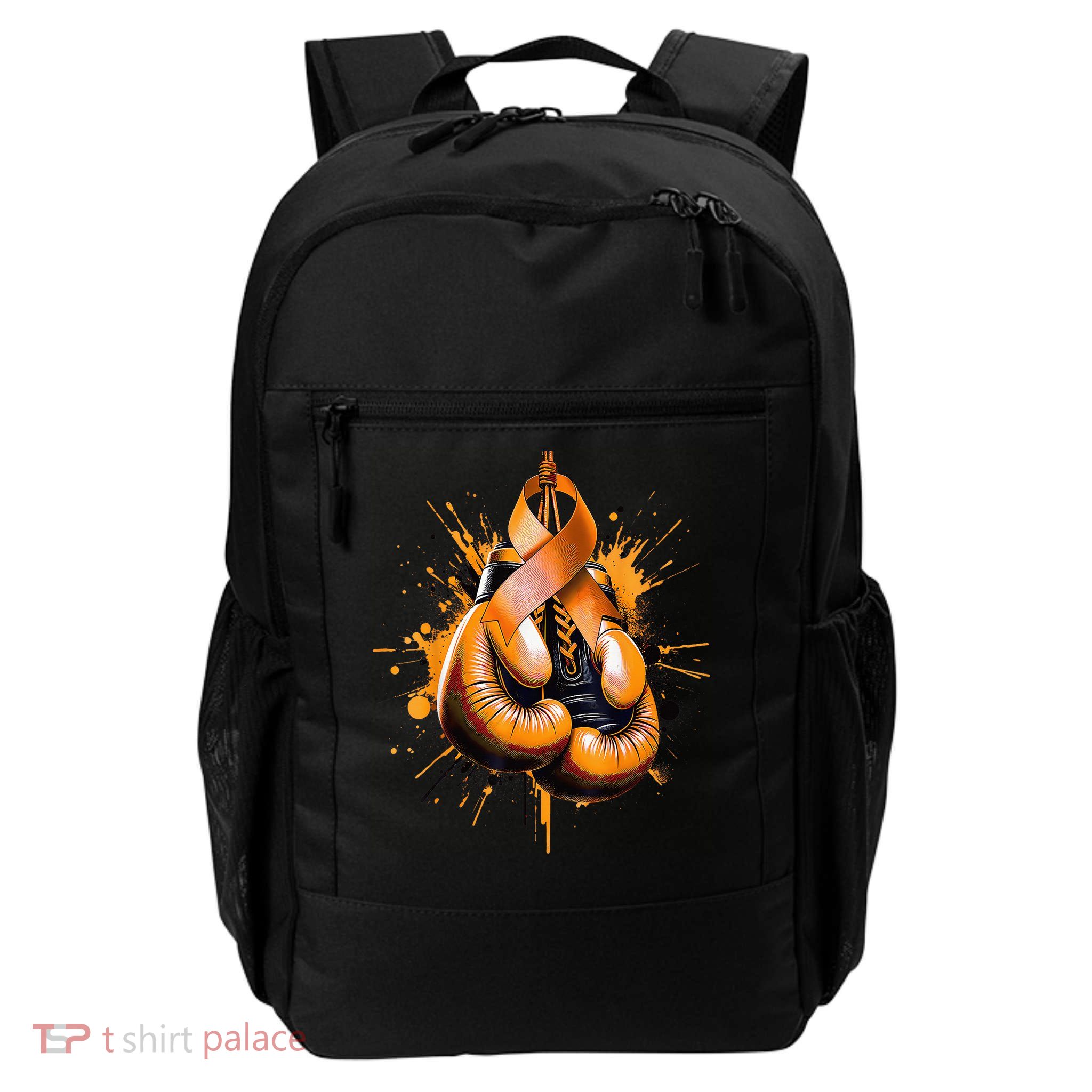 Boxing Glove Orange Ribbon Multiple Sclerosis Awareness Daily Commute Backpack