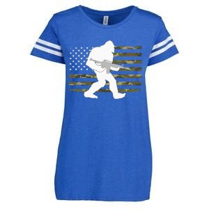 Bigfoot Gun Owner Camo US American Flag Sasquatch AR15 Rifle Enza Ladies Jersey Football T-Shirt