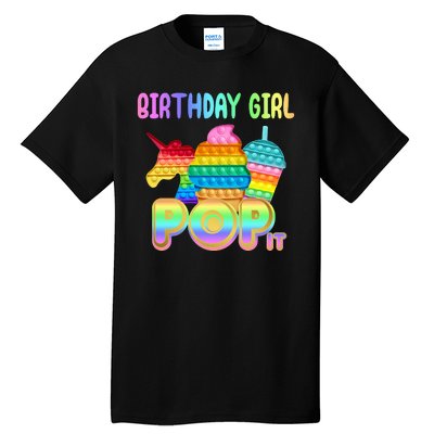 Birthday Girl Pop It Funny Cute Colorful Tall T-Shirt