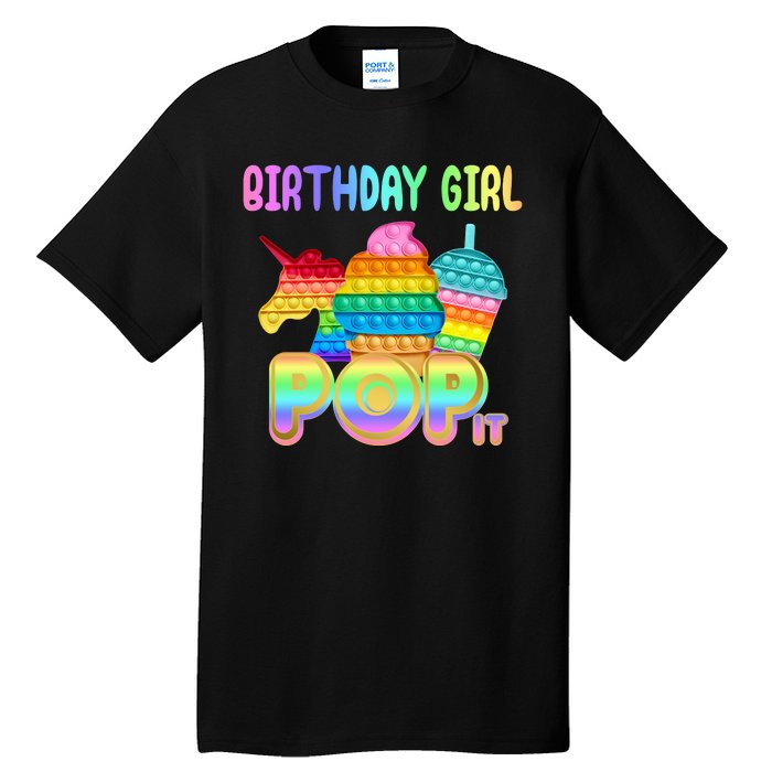 Birthday Girl Pop It Funny Cute Colorful Tall T-Shirt