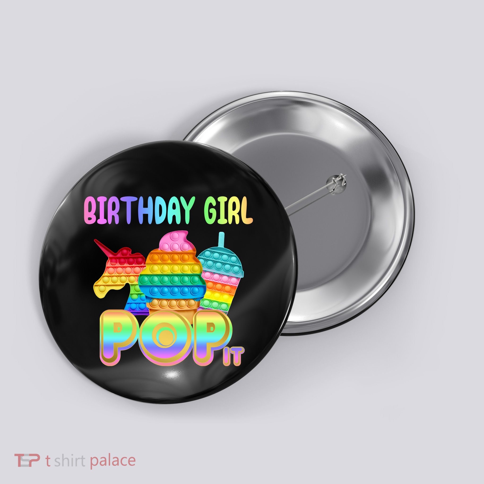 Birthday Girl Pop It Funny Cute Colorful Button