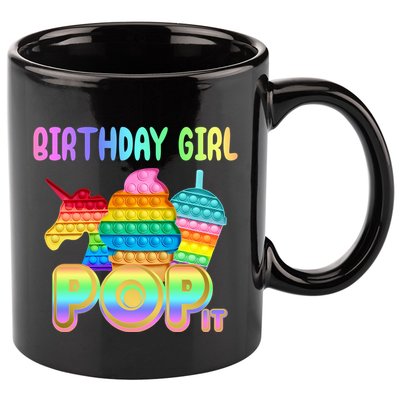 Birthday Girl Pop It Funny Cute Colorful 11oz C Handle Ceramic Mug