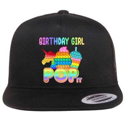 Birthday Girl Pop It Funny Cute Colorful Flatbill Hat