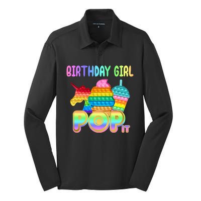 Birthday Girl Pop It Funny Cute Colorful Silk Touch Performance Long Sleeve Polo