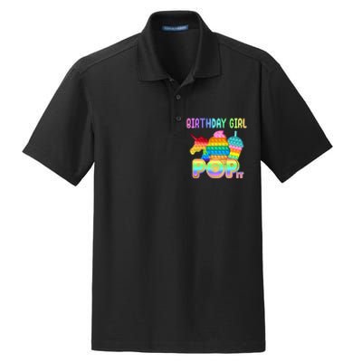 Birthday Girl Pop It Funny Cute Colorful Dry Zone Grid Polo