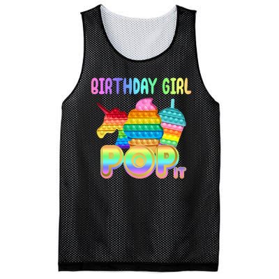 Birthday Girl Pop It Funny Cute Colorful Mesh Reversible Basketball Jersey Tank