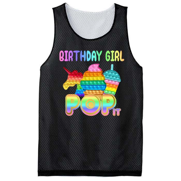 Birthday Girl Pop It Funny Cute Colorful Mesh Reversible Basketball Jersey Tank