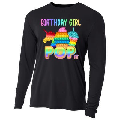 Birthday Girl Pop It Funny Cute Colorful Cooling Performance Long Sleeve Crew