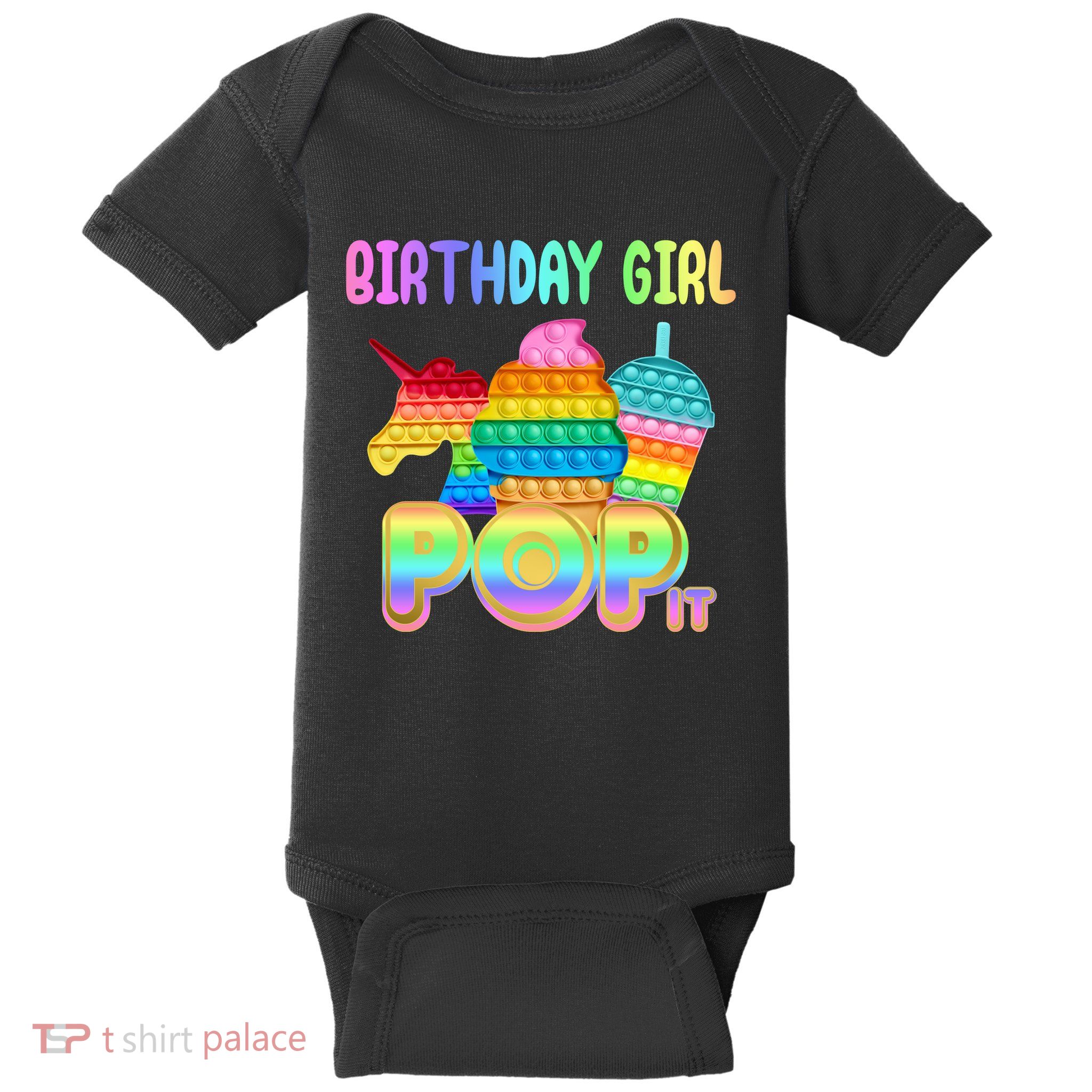 Birthday Girl Pop It Funny Cute Colorful Baby Bodysuit