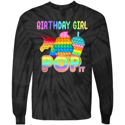 Birthday Girl Pop It Funny Cute Colorful Tie-Dye Long Sleeve Shirt