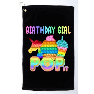 Birthday Girl Pop It Funny Cute Colorful Golf Towel