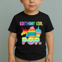Birthday Girl Pop It Funny Cute Colorful Toddler T-Shirt