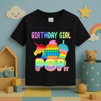 Birthday Girl Pop It Funny Cute Colorful Toddler T-Shirt