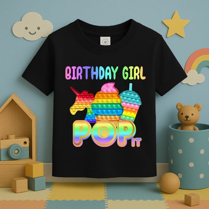 Birthday Girl Pop It Funny Cute Colorful Toddler T-Shirt