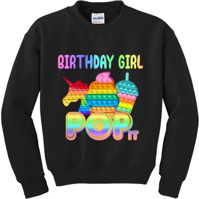 Birthday Girl Pop It Funny Cute Colorful Kids Sweatshirt