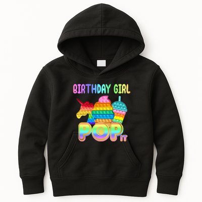 Birthday Girl Pop It Funny Cute Colorful Kids Hoodie