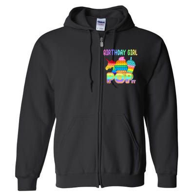 Birthday Girl Pop It Funny Cute Colorful Full Zip Hoodie