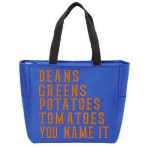 Beans Greens Potatoes Tomatoes Love Thanksgiving Food Zip Tote Bag