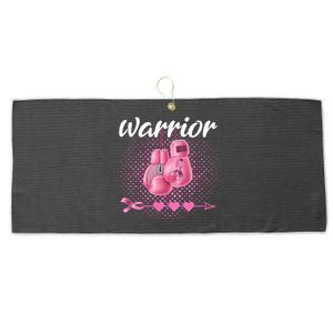 Boxing Gloves Pink_ Warrior Breast Cancer Awareness Large Microfiber Waffle Golf Towel