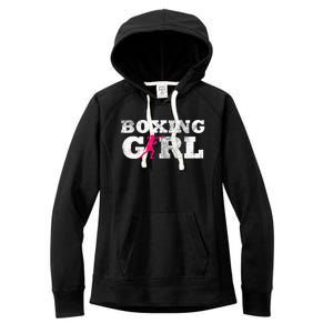 Boxing Girl Player Silhouette Sport Women's Fleece Hoodie