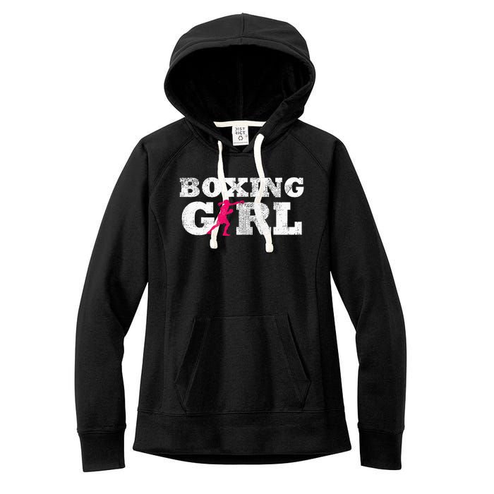 Boxing Girl Player Silhouette Sport Women's Fleece Hoodie