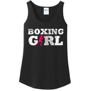 Boxing Girl Player Silhouette Sport Ladies Essential Tank