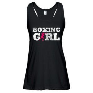 Boxing Girl Player Silhouette Sport Ladies Essential Flowy Tank