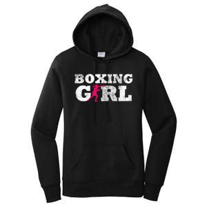 Boxing Girl Player Silhouette Sport Women's Pullover Hoodie