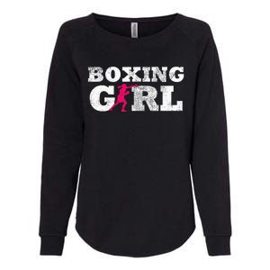 Boxing Girl Player Silhouette Sport Womens California Wash Sweatshirt