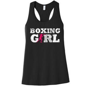 Boxing Girl Player Silhouette Sport Women's Racerback Tank