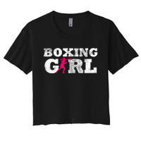 Boxing Girl Player Silhouette Sport Women's Crop Top Tee