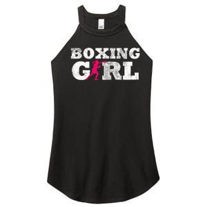 Boxing Girl Player Silhouette Sport Women's Perfect Tri Rocker Tank