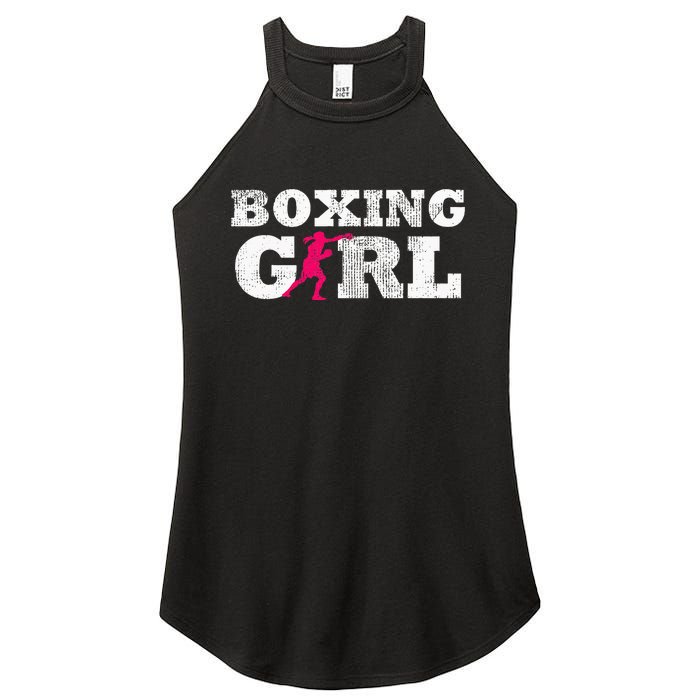 Boxing Girl Player Silhouette Sport Women's Perfect Tri Rocker Tank