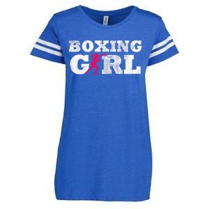 Boxing Girl Player Silhouette Sport Enza Ladies Jersey Football T-Shirt