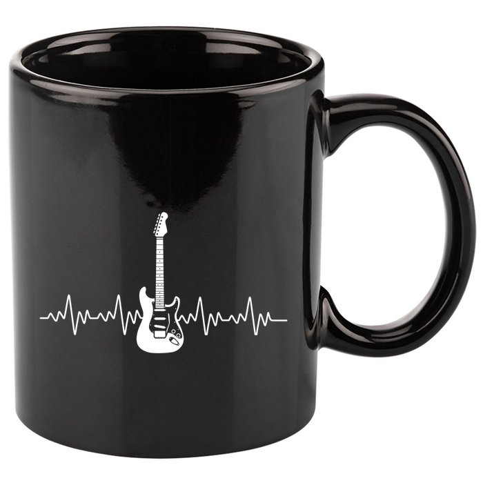 Bass Guitar Player Heartbeat 11oz C Handle Ceramic Mug