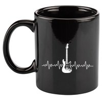 Bass Guitar Player Heartbeat 11oz C Handle Ceramic Mug