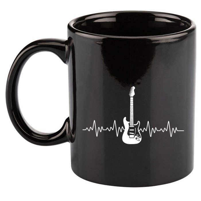 Bass Guitar Player Heartbeat 11oz C Handle Ceramic Mug