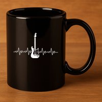 Bass Guitar Player Heartbeat 11oz C Handle Ceramic Mug