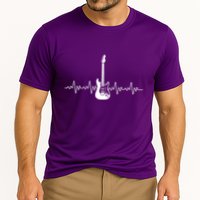 Bass Guitar Player Heartbeat Cooling Performance Crew T-Shirt