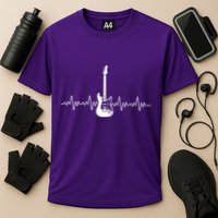 Bass Guitar Player Heartbeat Cooling Performance Crew T-Shirt