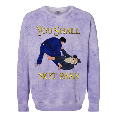 Bjj Guard Passing You Shall Not Pass Brazilian Jiu Jitsu Colorblast Crewneck Sweatshirt