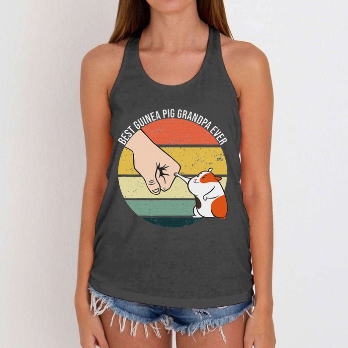 Best Guinea Pig Grandpa Ever Furry Potato Domestic Cavy Women's Knotted Racerback Tank