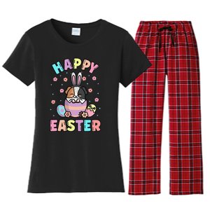 Bunny Guinea Pig Cute Spring Egg Easter Kawaii Women's Flannel Pajama Set