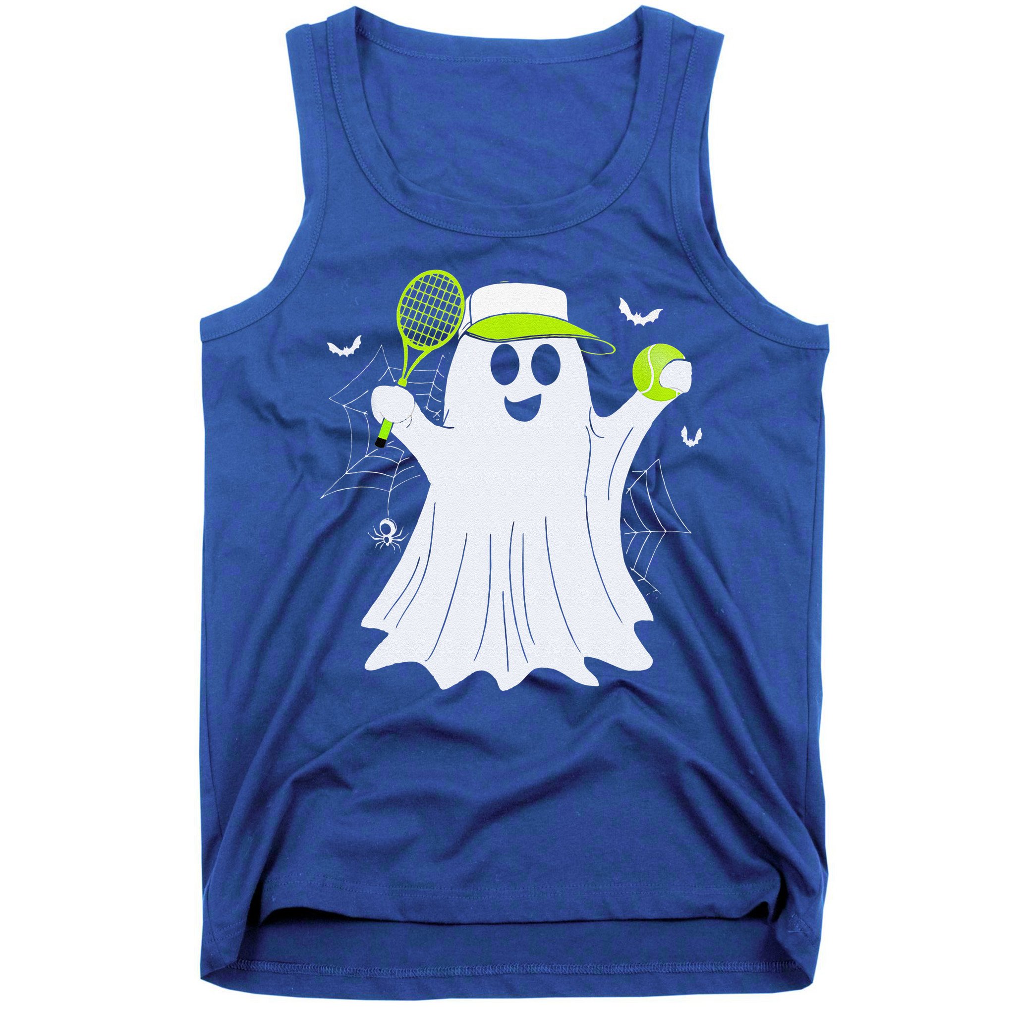 Boo Ghost Playing Tennis Funny Halloween Tennis Costume Tank Top