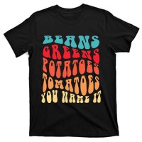 Beans Greens Potatoes Tomatoes  Love Thanksgiving Food T-Shirt