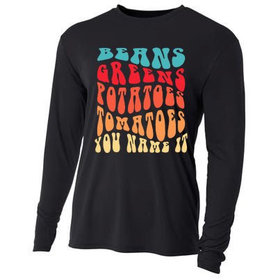 Beans Greens Potatoes Tomatoes  Love Thanksgiving Food Cooling Performance Long Sleeve Crew