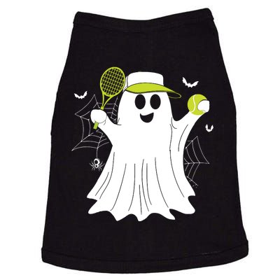 Boo Ghost Playing Tennis Funny Halloween Tennis Costume Doggie Tank