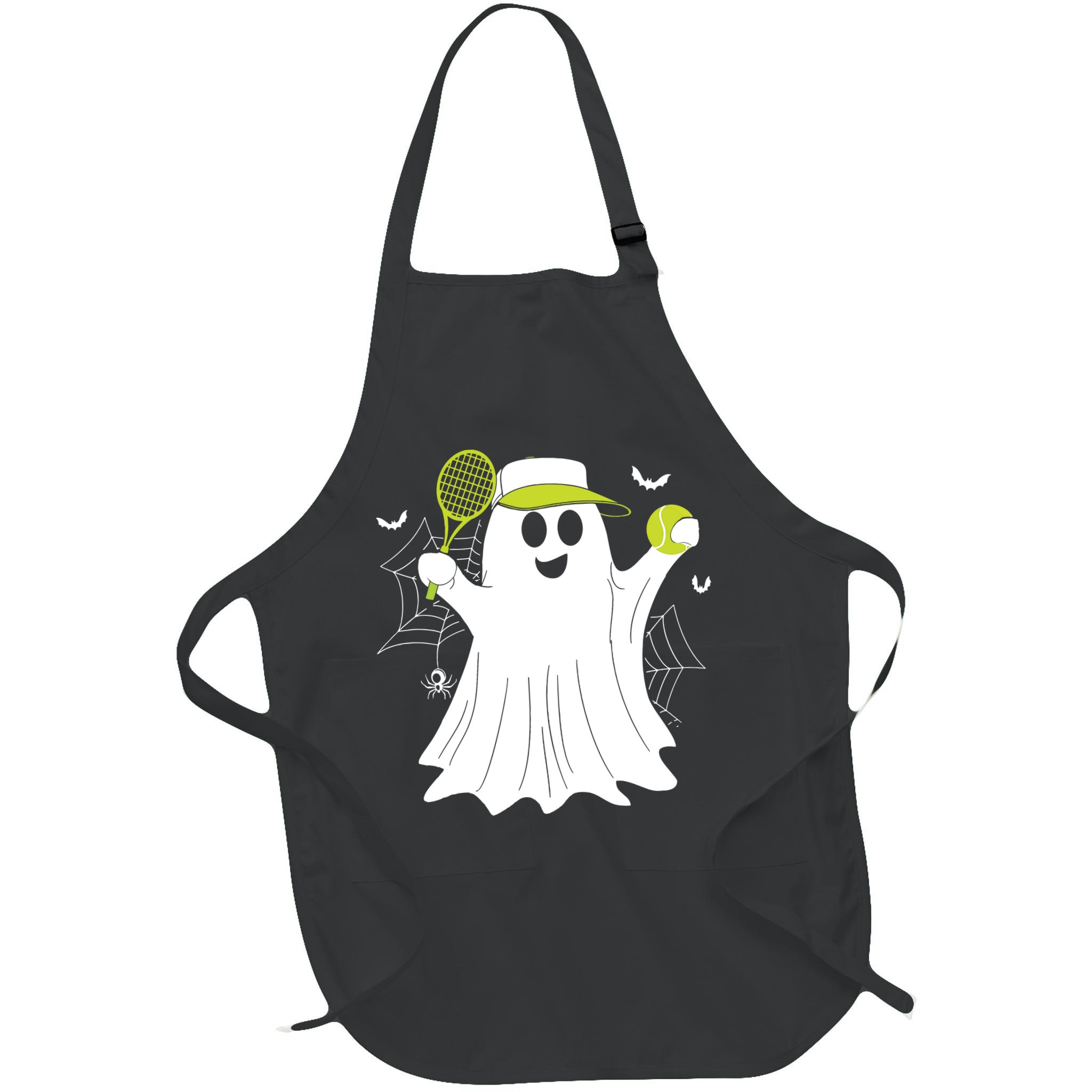 Boo Ghost Playing Tennis Funny Halloween Tennis Costume Apron