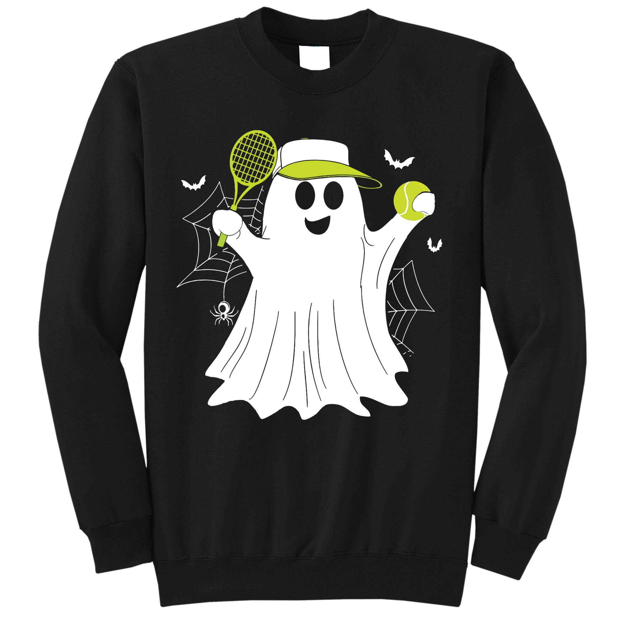 Boo Ghost Playing Tennis Funny Halloween Tennis Costume Sweatshirt